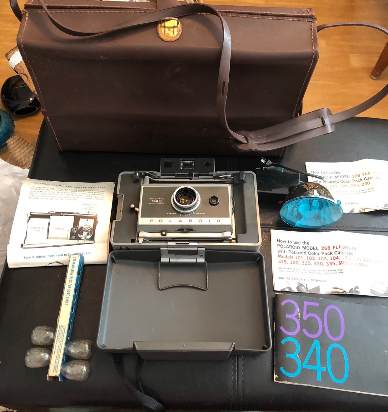 Vtg Polaroid 340 Land Camera With Case