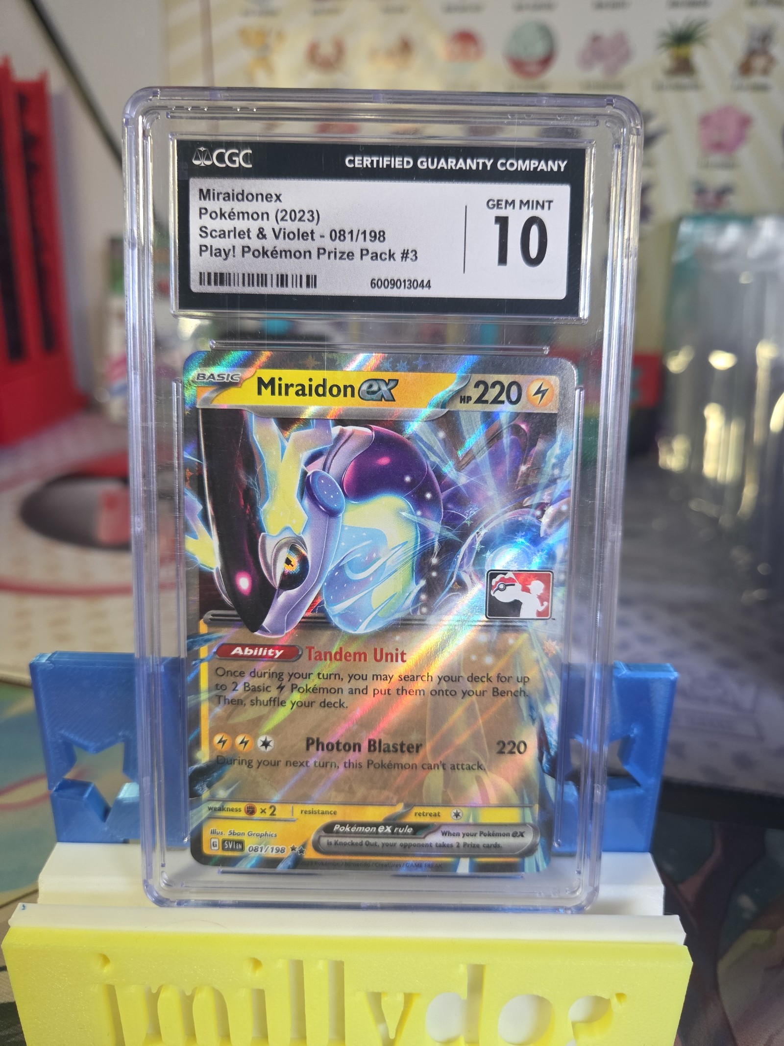 Pokemon Miraidon ex Scarlet and Violet 081/198 Prize Pack #3 CGC 10 (POP 1)