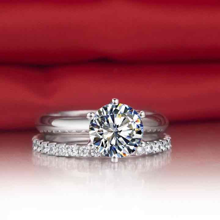 2 Ct band set wedding engagement diamond