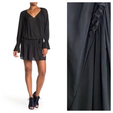 Ramy Brook Black Lane Shirred Waist Dress