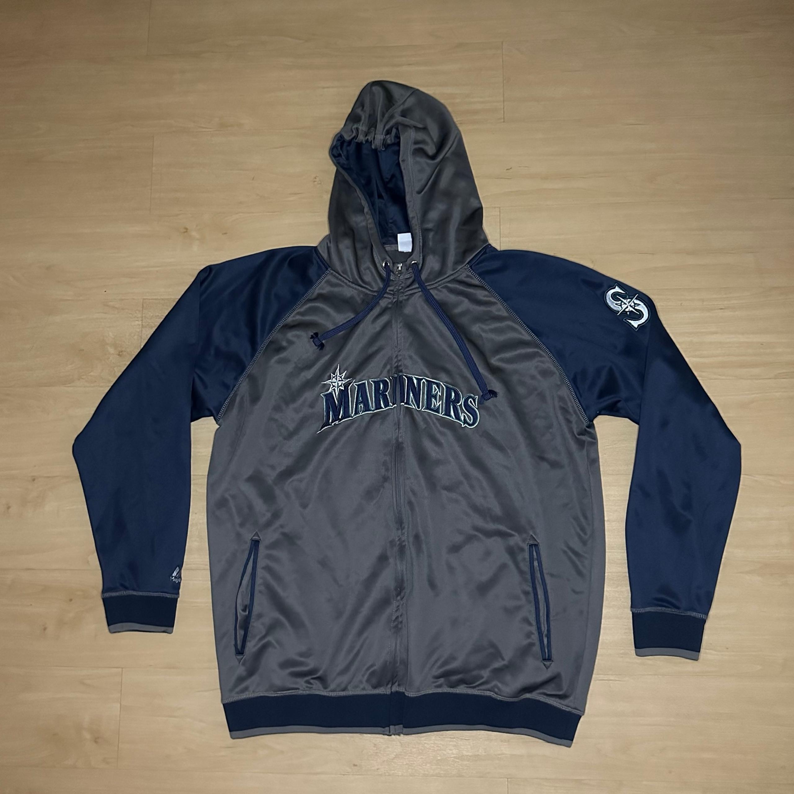 Majestic Seattle Mariners Mens Jacket Full Zip Navy Size 3XL