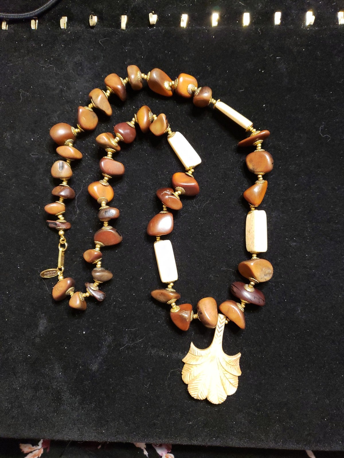 Miriam Haskell Carved Bone Necklace