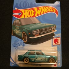 Hot Wheels SUPER CARD Datsun 510 Wagon,Super Treasure Hunt MOVNM!!!)Protector!