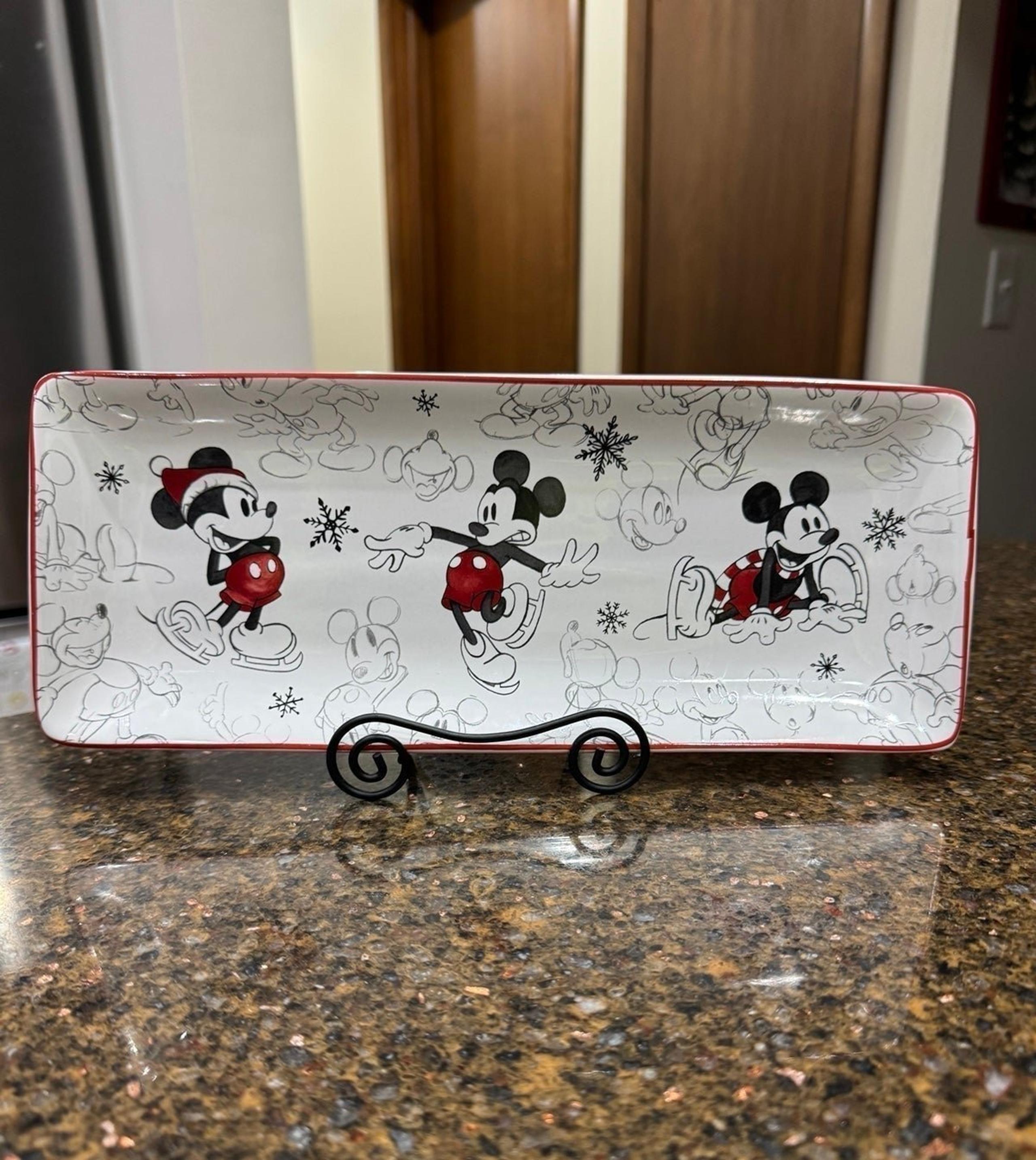 Pottery Barn Disney Mickey Mouse Holiday Stoneware Cookie Serving Platter