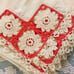 Vintage Linen Cotton Tablecloth Fancy Crochet Lace Corners Unused