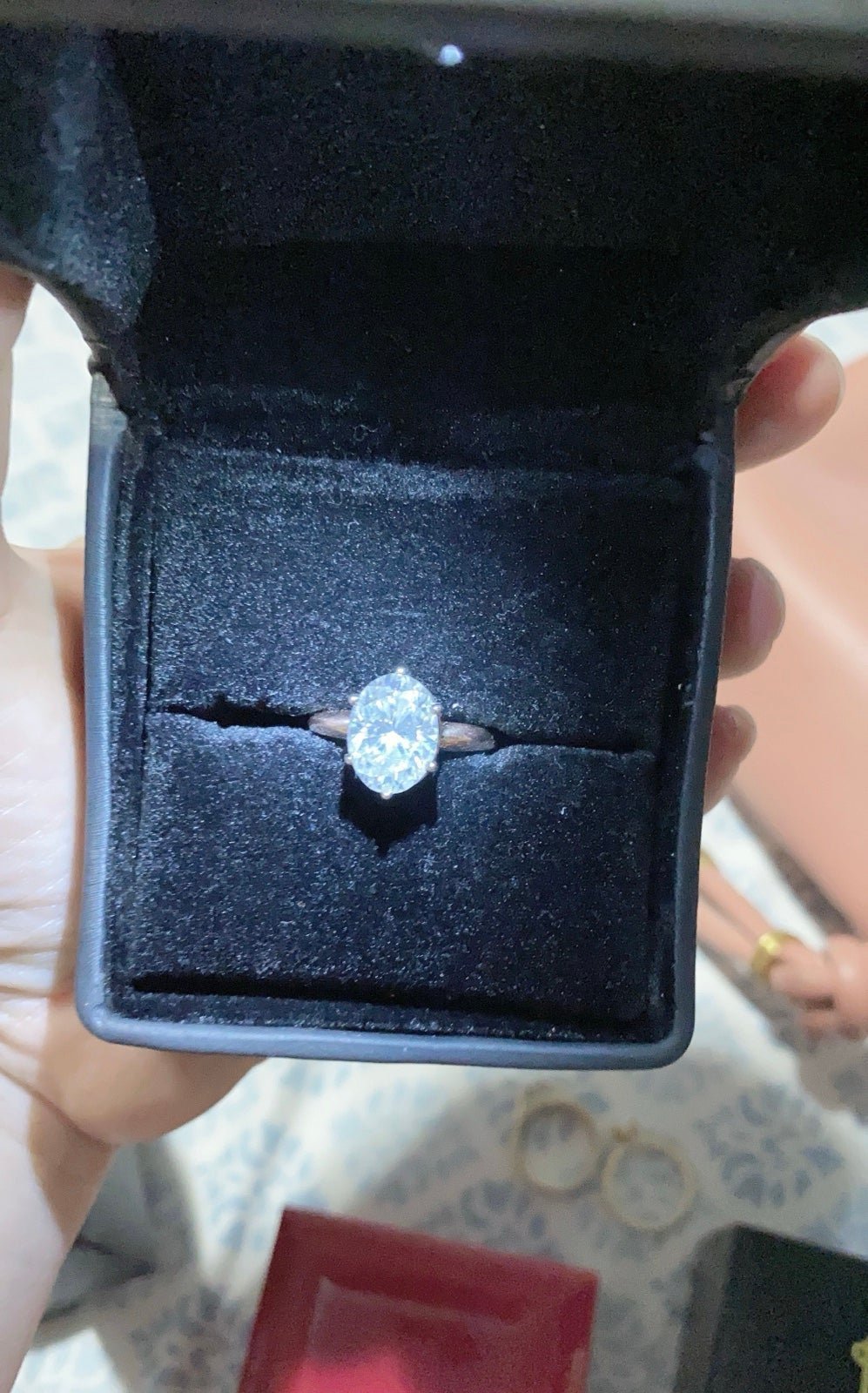 moissanite 4ct 18k rose gold ring size 7