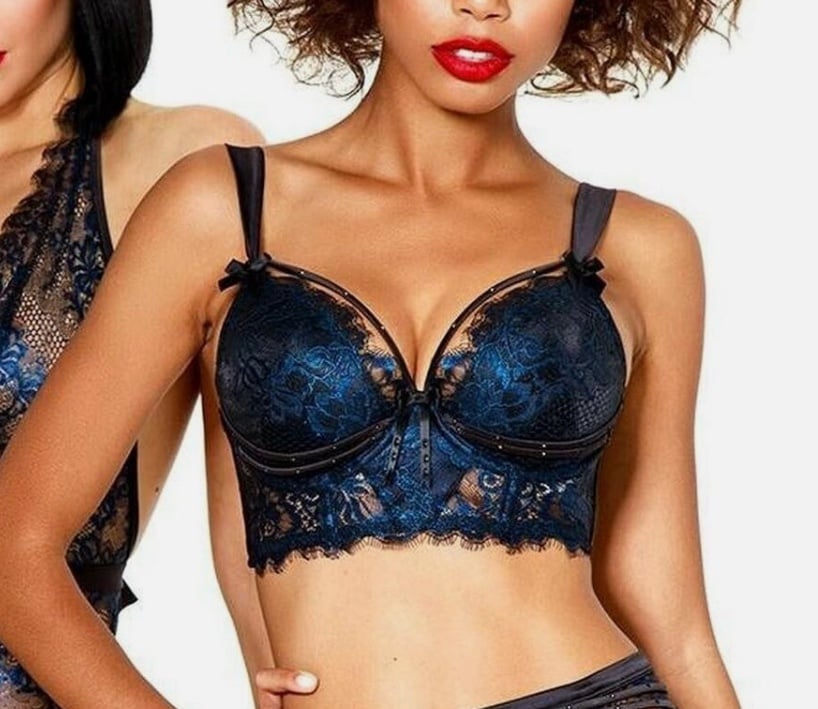 Honey Birdette Sapphire Madame Longline Bra 32DD/E
