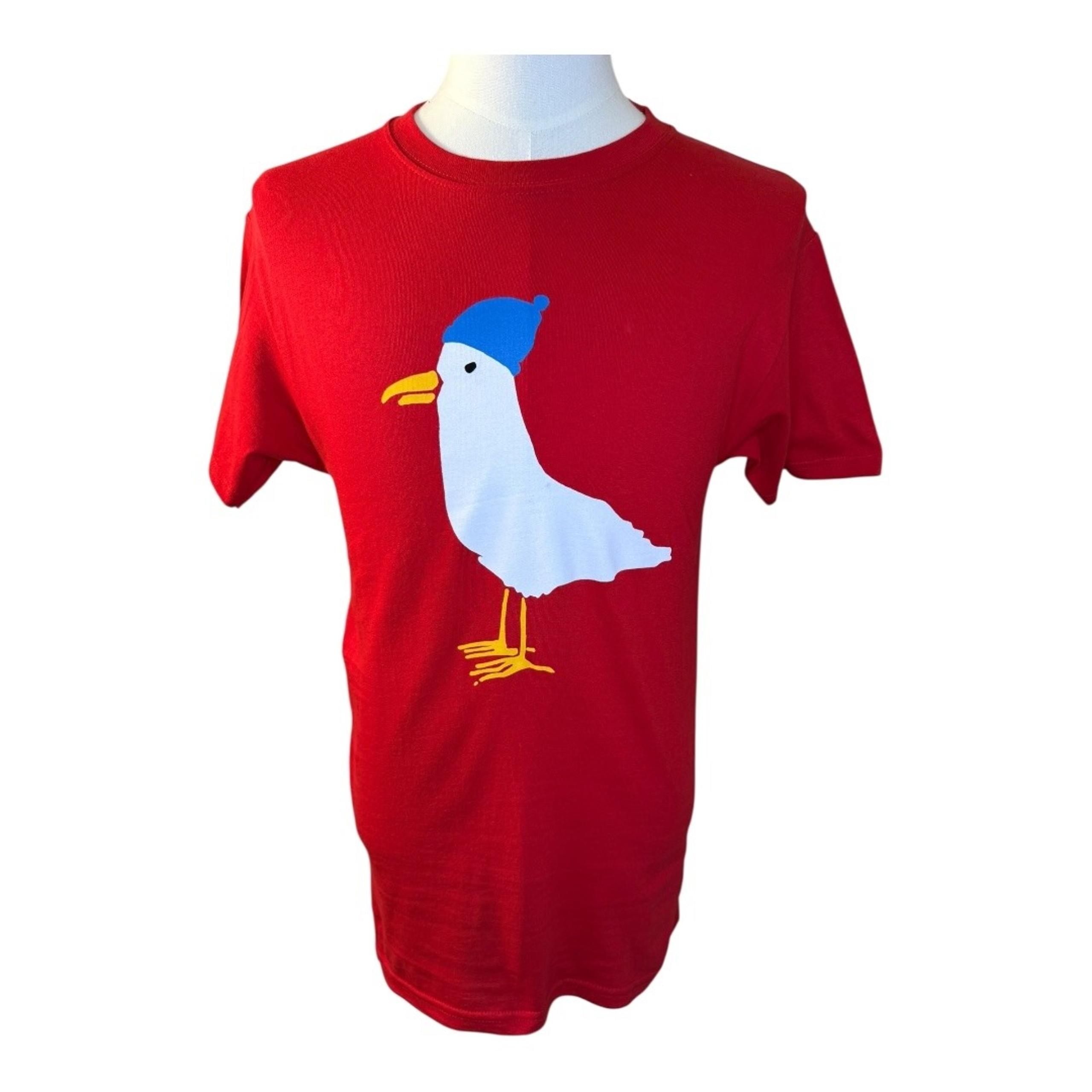 ALTRU Graphic Tee Novelty Steven Seagull with Hat Crew Neck Short Sleeve Small
