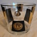 Cera Vintage Mid Century Modern MCM Glass Ice Bucket Gold Black Coins Dollars