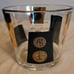 Cera Vintage Mid Century Modern MCM Glass Ice Bucket Gold Black Coins Dollars