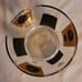 Cera Vintage Mid Century Modern MCM Glass Ice Bucket Gold Black Coins Dollars