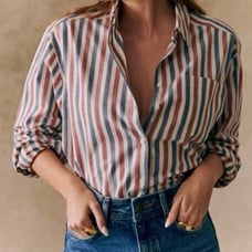 Sezane stripped button down shirt size 34