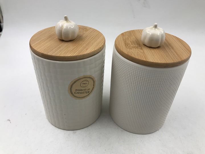 Mrkt Ceramic 6x4.5in Country Pumpkin Canister Set of 2 BB01B34007