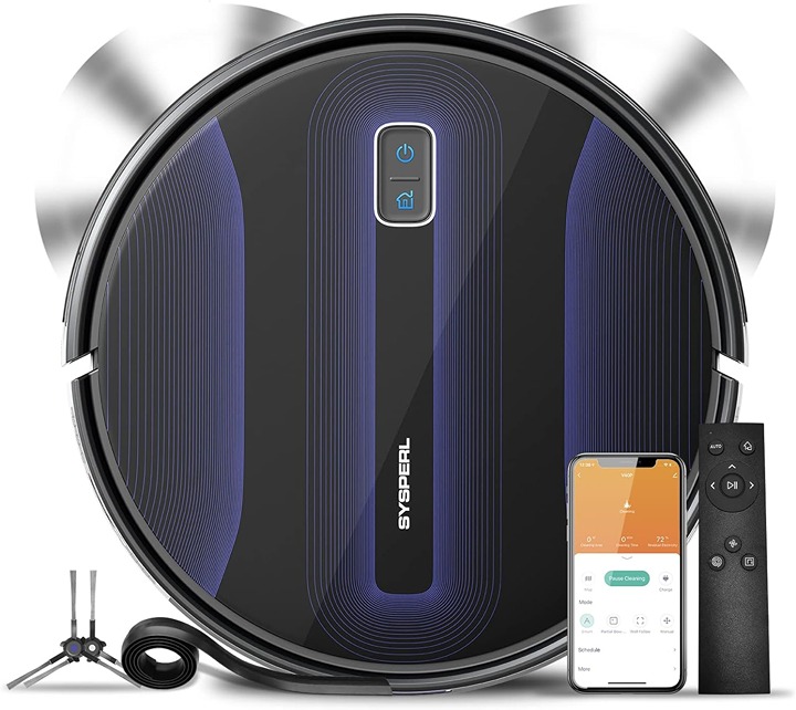 SYSPERL V40P Robot Vacuum Cleaner Self Charging/Mapping-with Remote