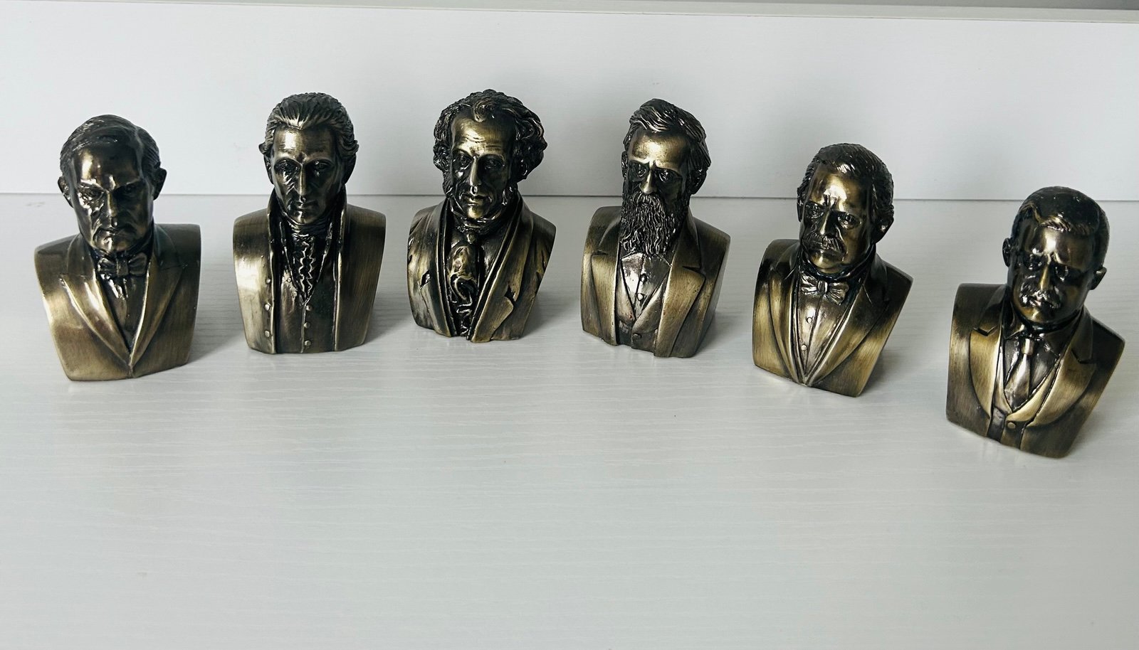 RARE Vintage American Presidents Lot Collectible Miniature Metal Bust Statue 3
