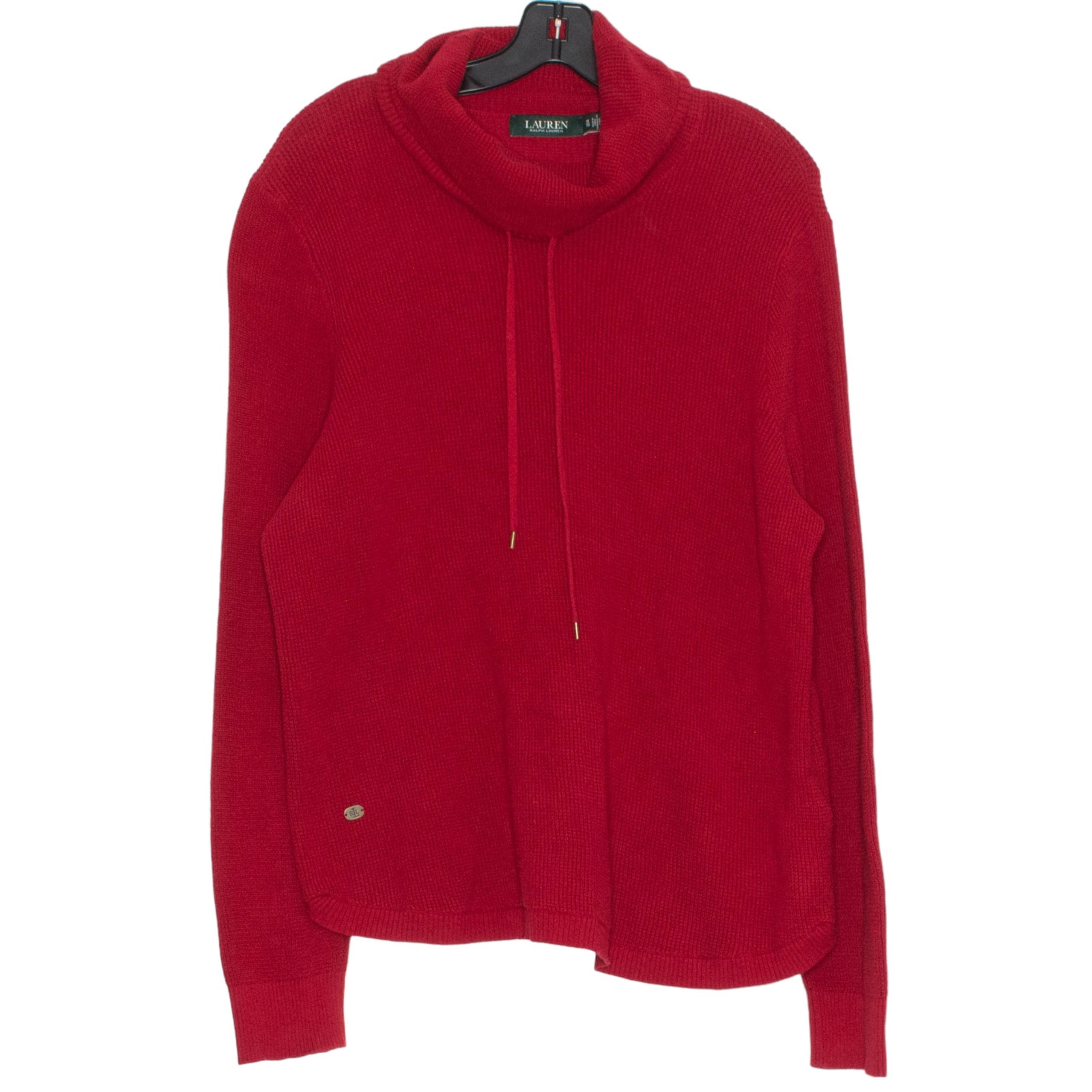 Lauren Ralph Lauren Womens Sweater Preppy Classic Pullover Cowl Neck Red 1X CO