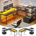 L Shaped Gaming Desk, 51 Computer Desk with Storage Shelves