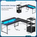 L Shaped Gaming Desk, 51 Computer Desk with Storage Shelves