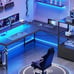 L Shaped Gaming Desk, 51 Computer Desk with Storage Shelves