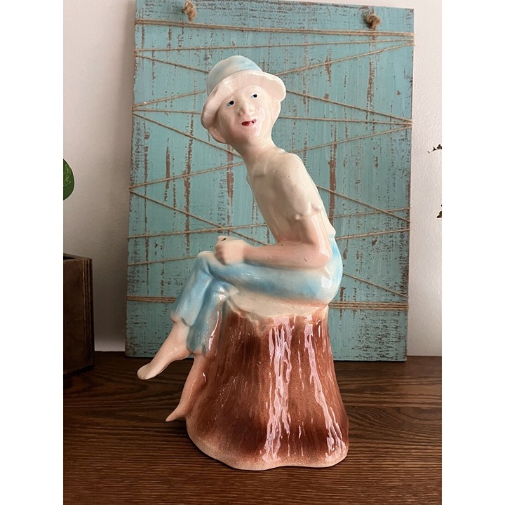 Robinson Ransbottom Ceramic Bird Bath Insert Huck Boy Fishing MCM