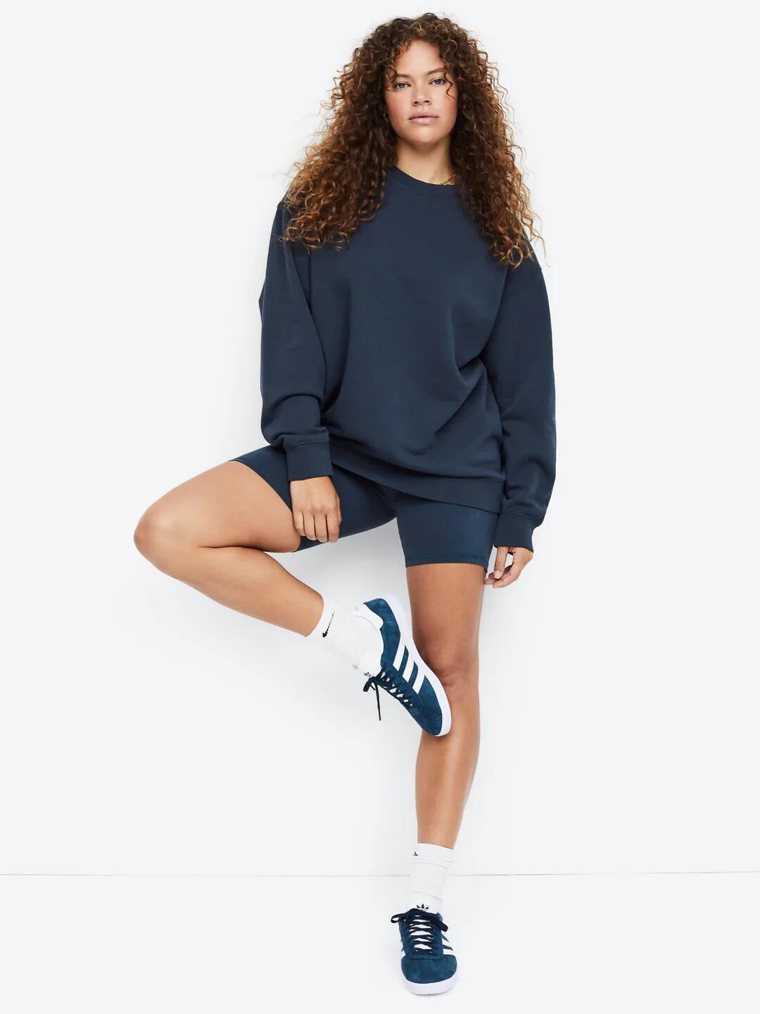 Mate the Label Organic Fleece Oversized Sweatshirt in Midnight, Size XS/Small
