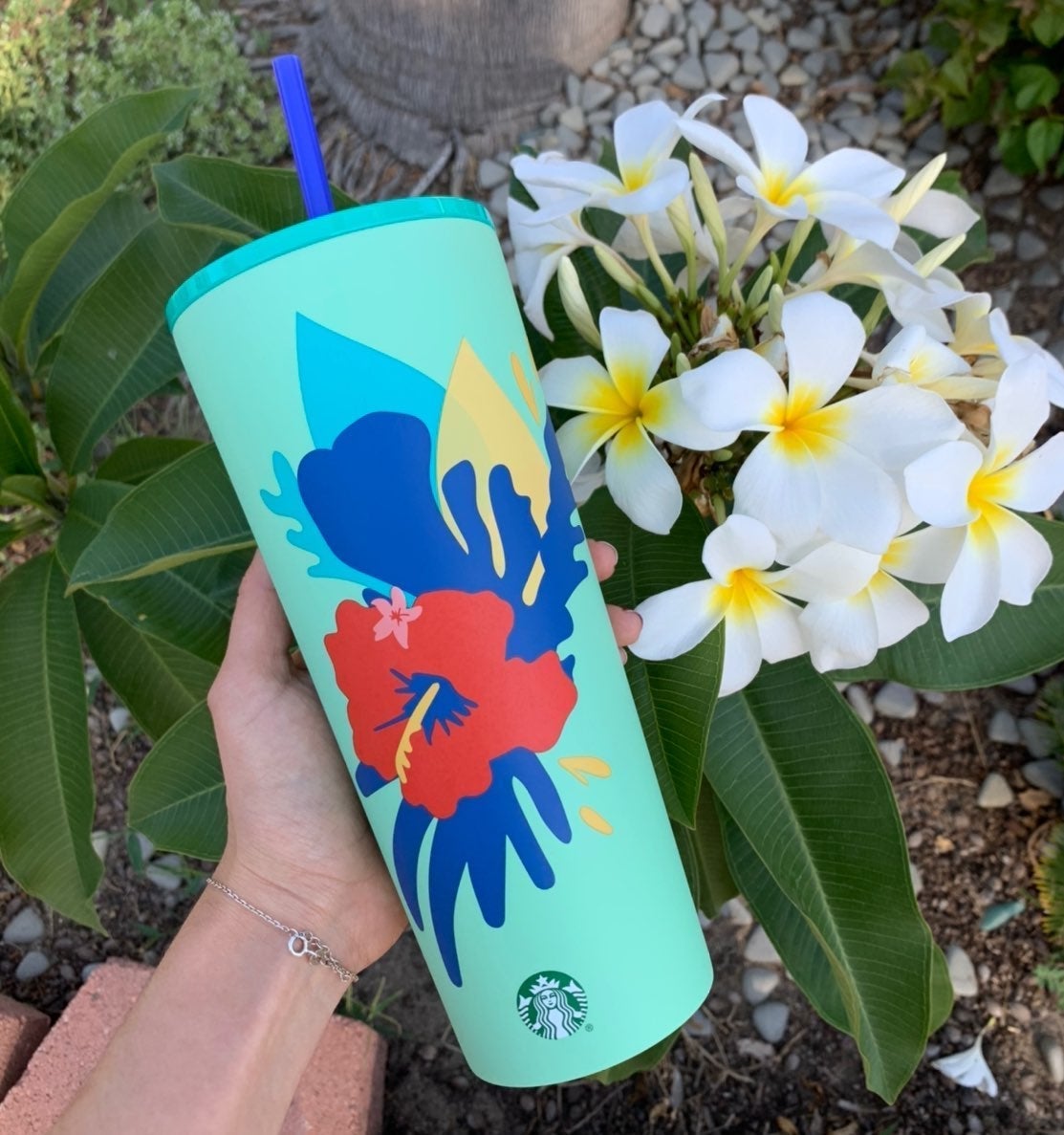 Starbucks Hibiscus Mint Teal Tumbler