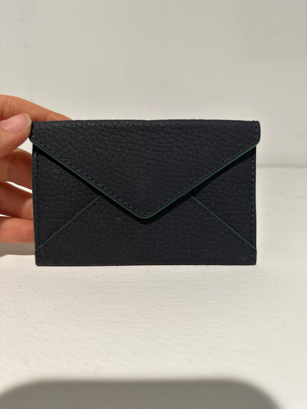 Piaget card case leather, navy