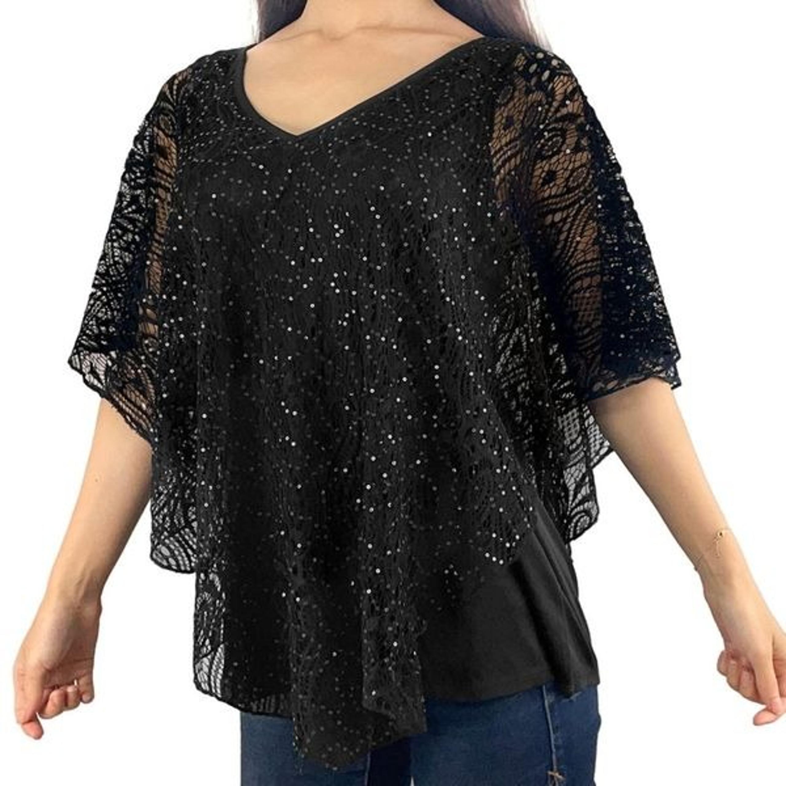 Brittany Black Elegant Lace Blouse