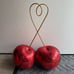 JUMBO HUGE Oversized Rare Valentines Disco Double Cherries Cherry Decor Set of 2