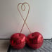JUMBO HUGE Oversized Rare Valentines Disco Double Cherries Cherry Decor Set of 2
