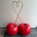 JUMBO HUGE Oversized Rare Valentines Disco Double Cherries Cherry Decor Set of 2