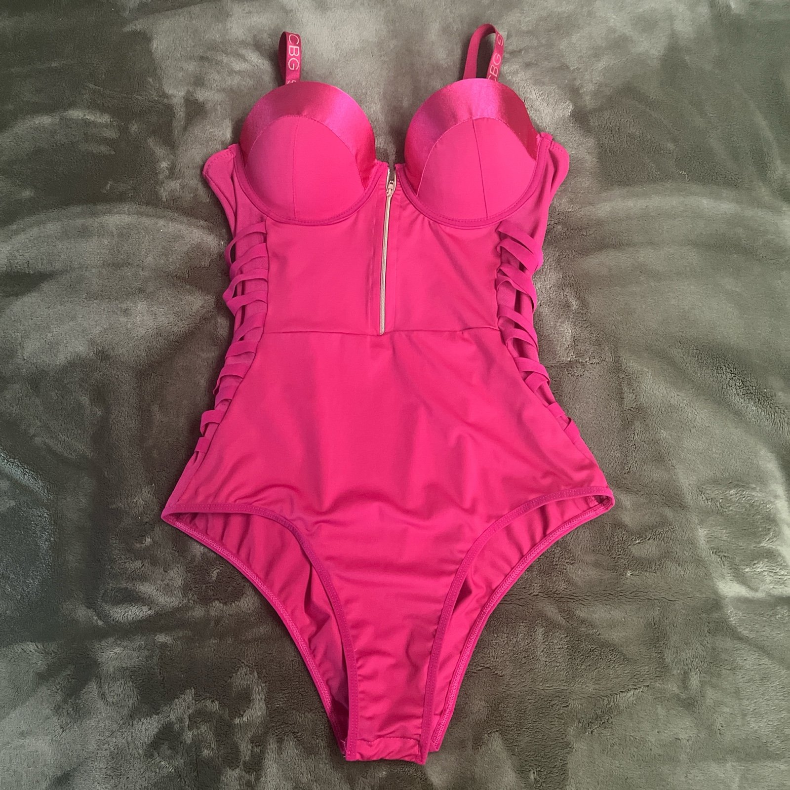 Sexy Pink BCBG Strappy Push-Up Bodysuit