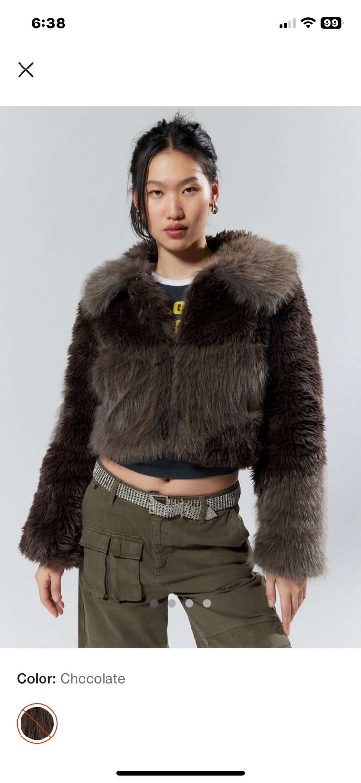 House of sunny Gaia color block faux fur jacket