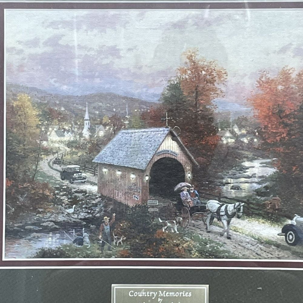 2006 Thomas Kinkade Country Memories Library Edition Home Interiors 16x18 Frame