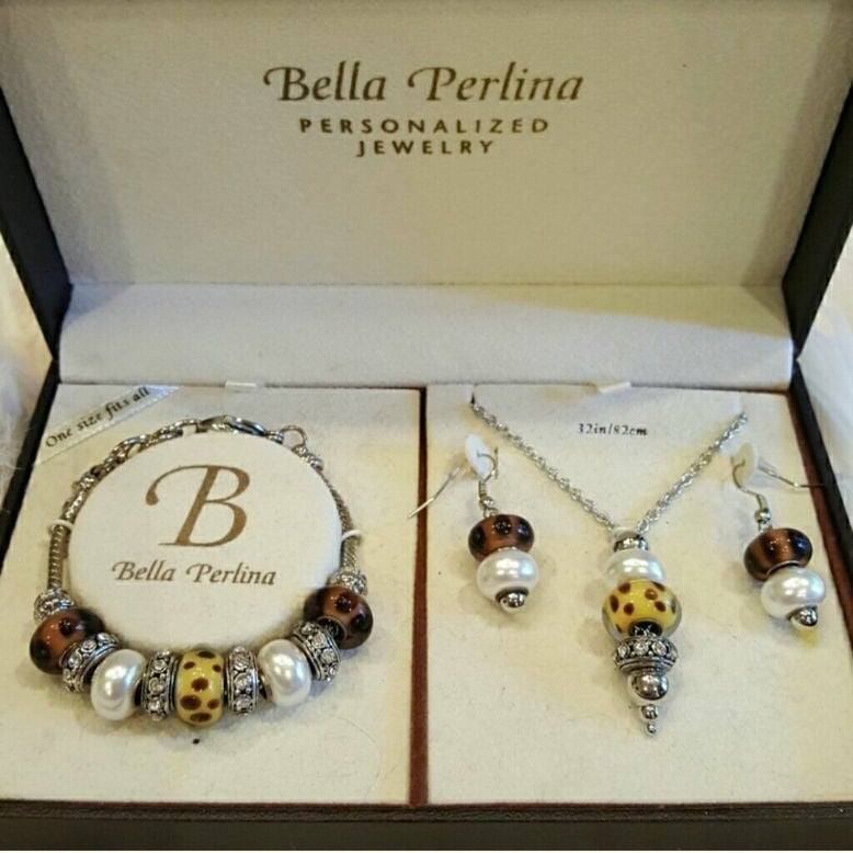 3 pc. Leopard Bella Perlina Jewelry Set