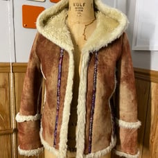 VINTAGE SKEA faux leather/fur jacket S/M
