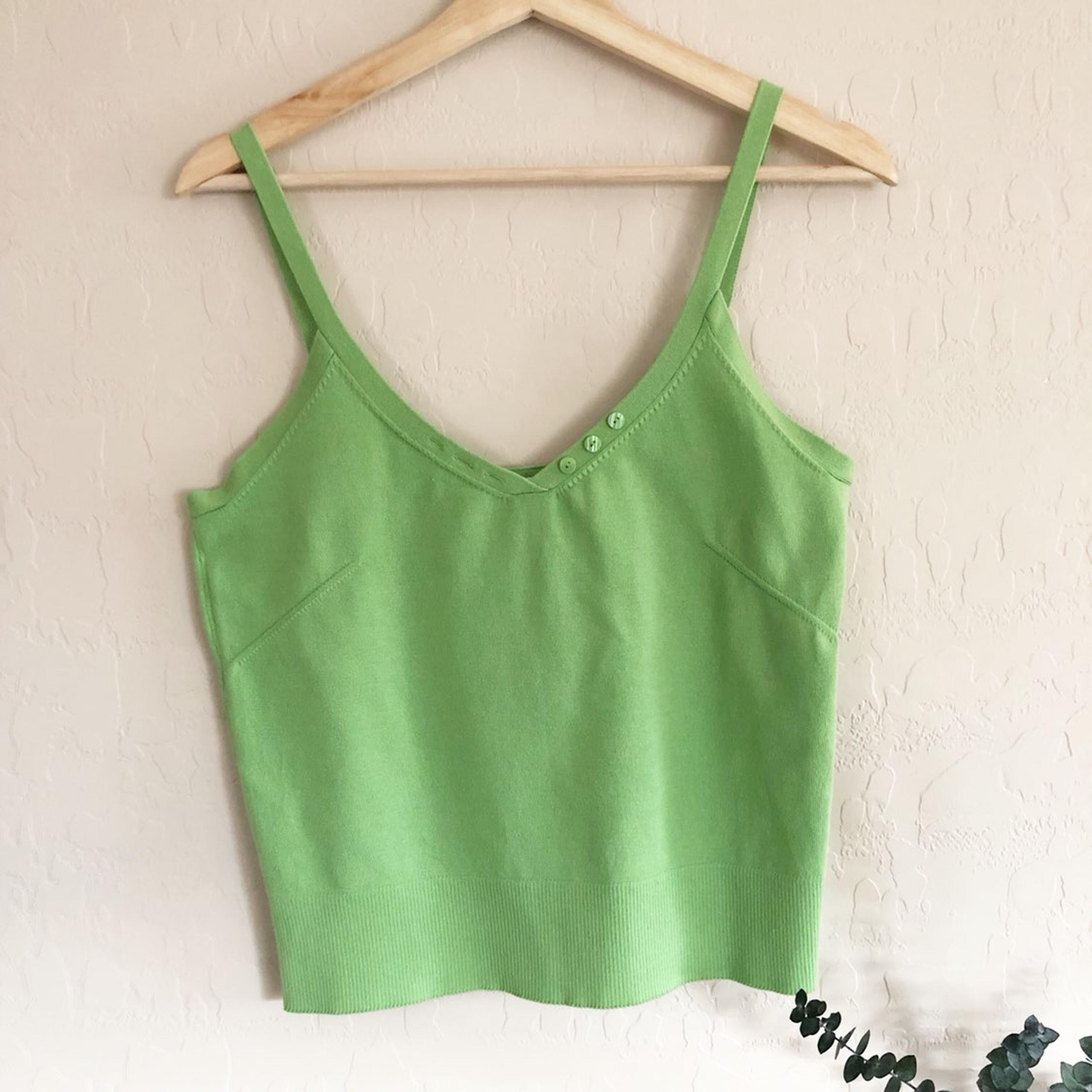 Liz Claiborne Crop Green Tank Top