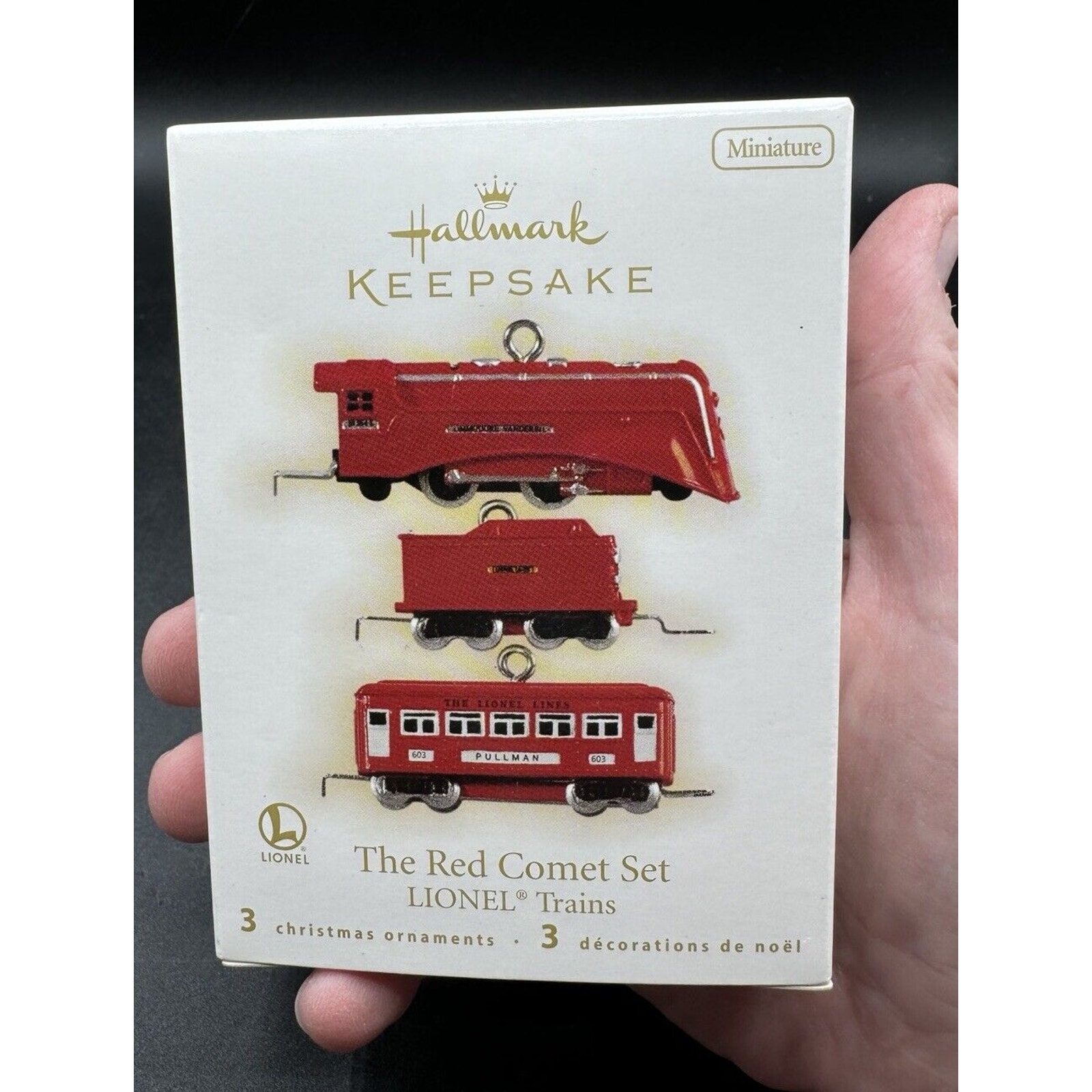 Brand New 2009 HALLMARK THE RED COMET SET Miniature Ornament LIONEL TRAIN -25D
