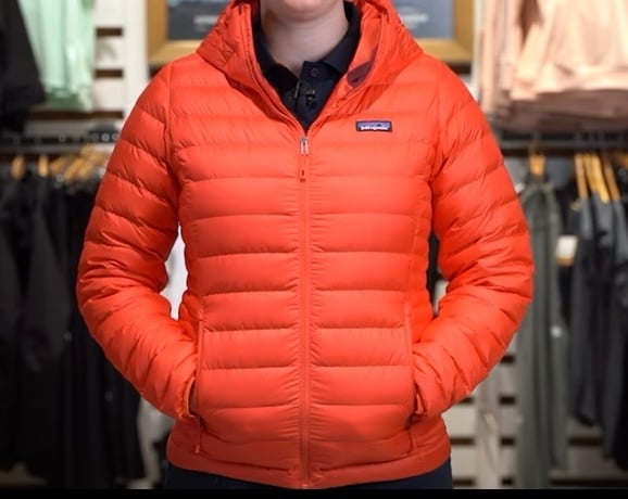 Patagonia Hooded sweater jacket Amazing coral orange color True color is that