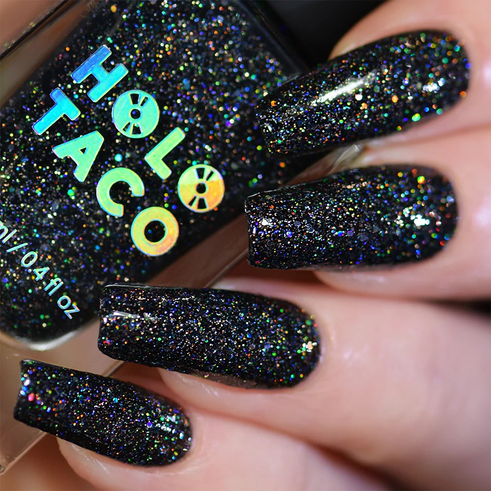 Black Holo Wish Retired Holo Taco Nail Polish