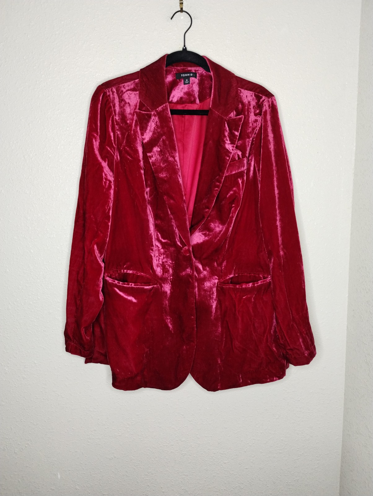 Torrid Red Velvet Classic Blazer Women's Size 0X