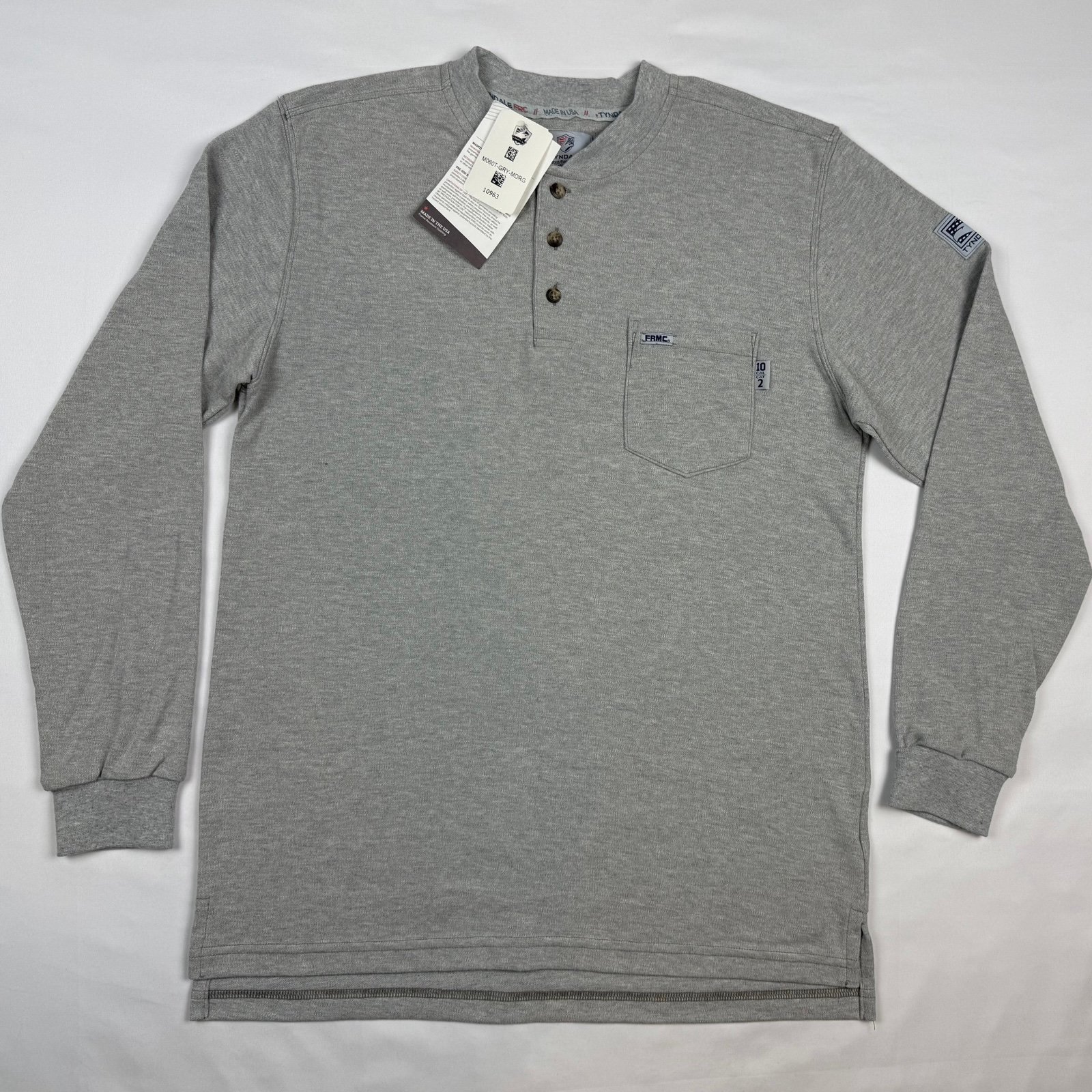 Tyndale FR Mens Henley Shirt Sz Medium Regular Long Sleeve Fire Resistant A7