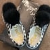 Sam Edelman Pom Pom Sneaker Black White Check size 6