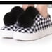 Sam Edelman Pom Pom Sneaker Black White Check size 6