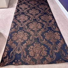 Set of 2 panels Indigo & Luxe Brocade Damask Black & Copper Curtains 52x108