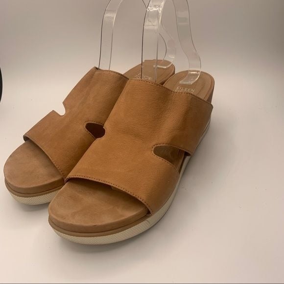 Eileen Fisher Grand Platform Leather Slides
