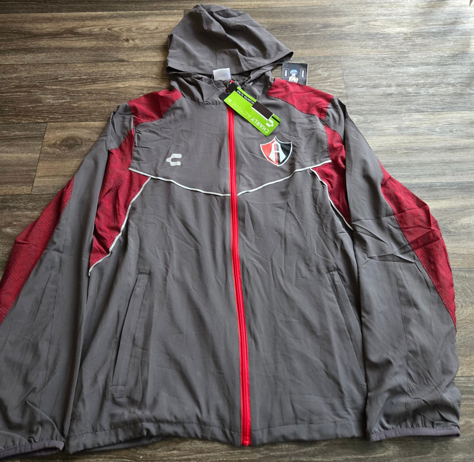 Charly Atlas Full-Zip Hooded Windbreaker Jacket Large