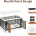 2 plastic foldable & stackable storage bins with lids and locking/snap doors