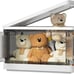 2 plastic foldable & stackable storage bins with lids and locking/snap doors