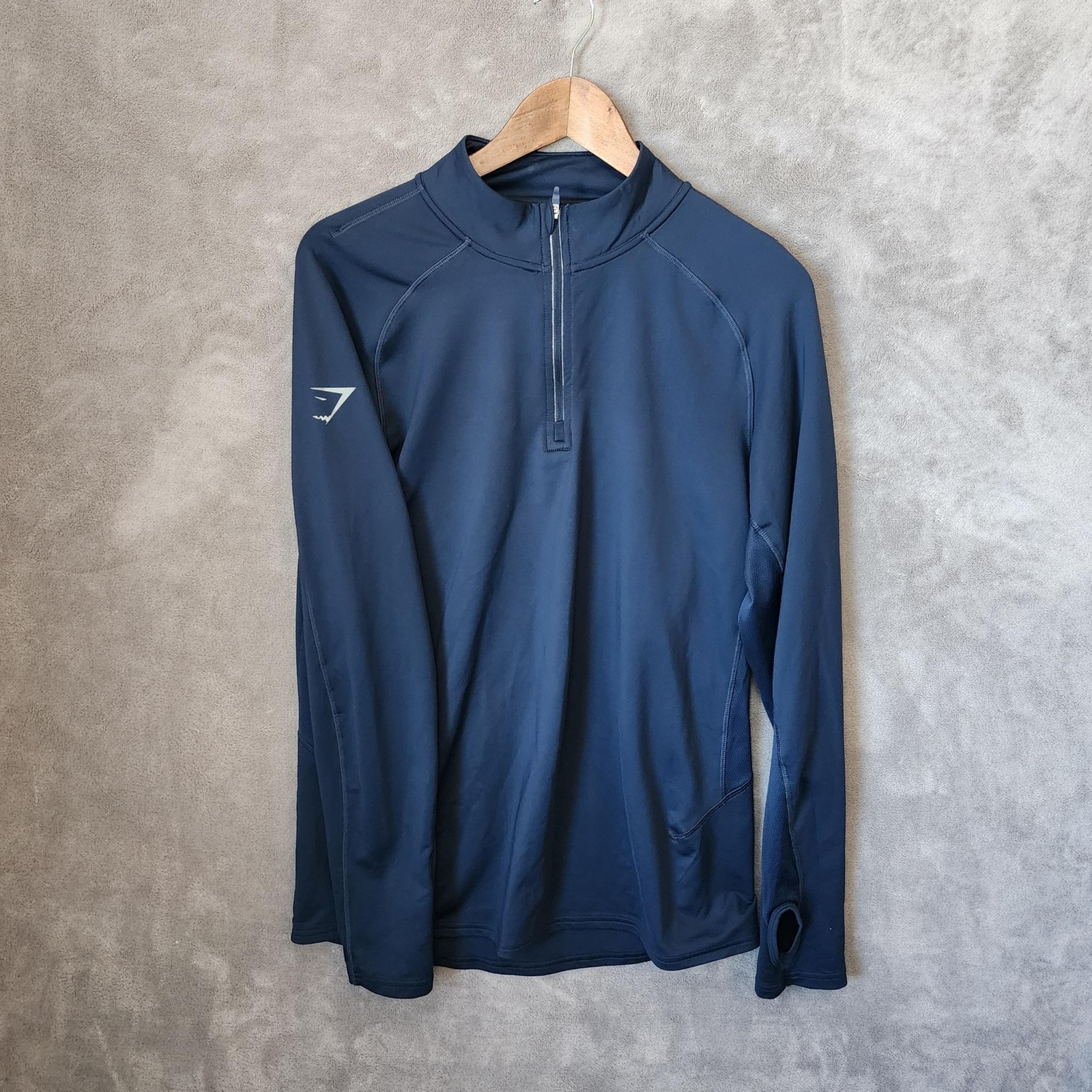 Gymshark Women's Medium Blue Quarter-Zip Athletic Jacket - Performance Fit